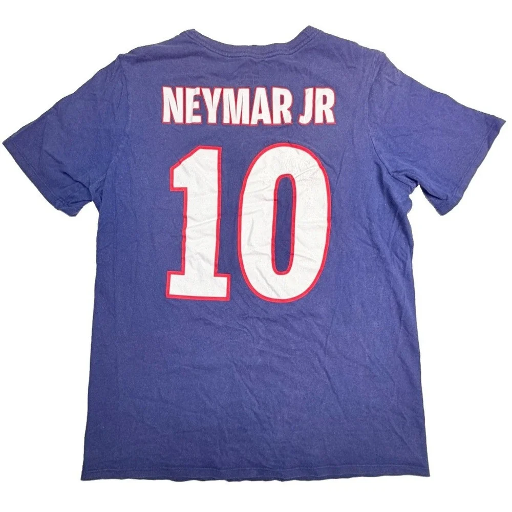 Nike PSG Neymar Jr 10 Youth XL Faded Distressed T Shirt Soccer Blue